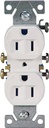 RECPT DUPLEX STD 3WIRE 15A WHT