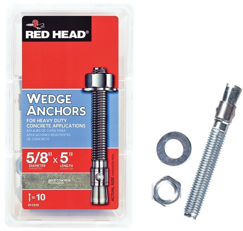 REDHEAD WEDGE ANCHOR 5/8X5 10P