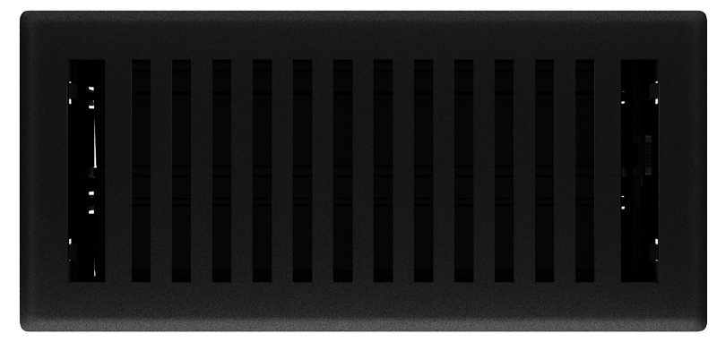 REGISTER FLOOR BLK IRON 4X10IN