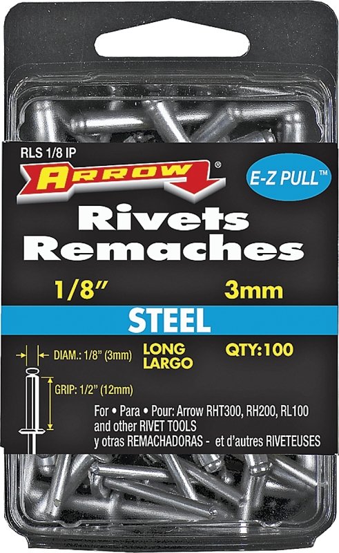 RIVET LONG STEEL 1/8INX1/2IN  