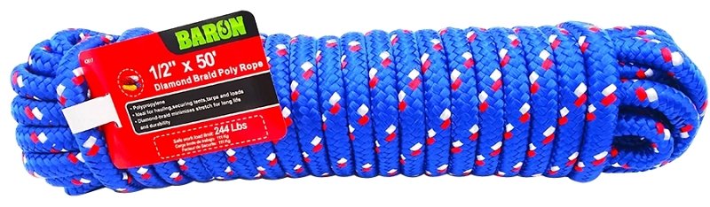 ROPE POLYP DMND BRD 1/2INX50FT
