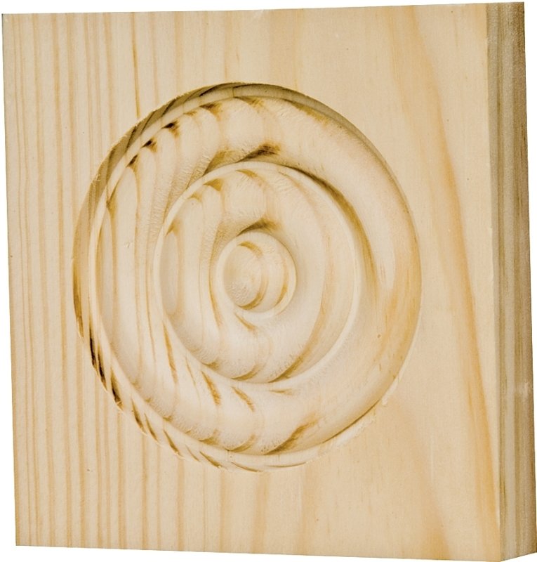 ROSETTE BLOCK 3-1/2IN OAK     