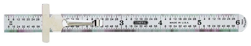 RULE POCKET 6IN STEEL W/GAUGE 