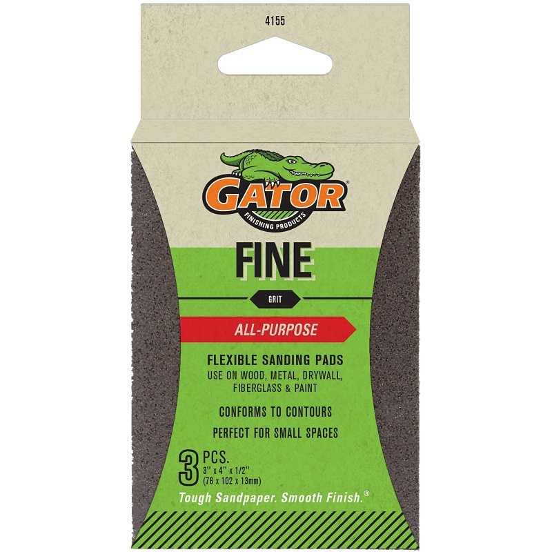 SANDING SPONGE 3X4X1/2IN FINE 