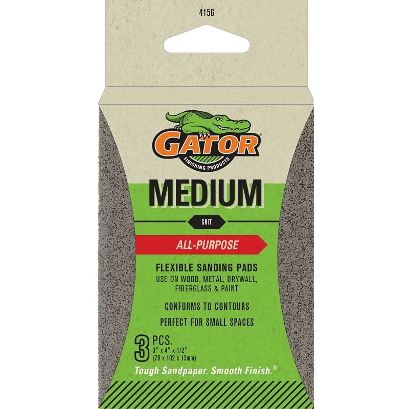 SANDING SPONGE 3X4X1/2IN MED  