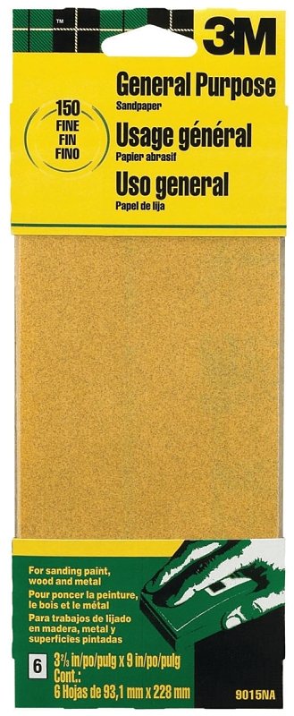 SANDPAPER AL OX 3-2/3X9IN FINE