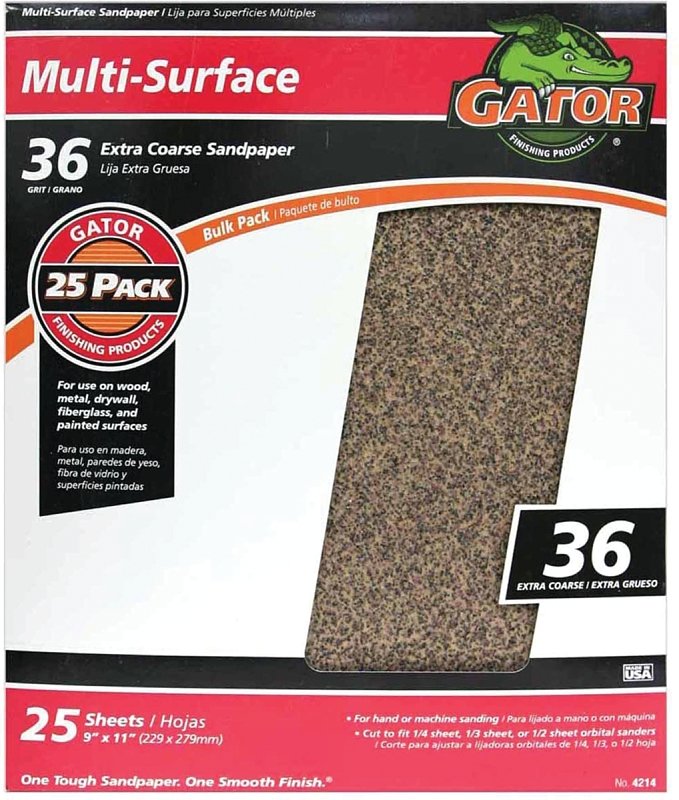 SANDPAPER AL OX 9X11IN 36GRT  