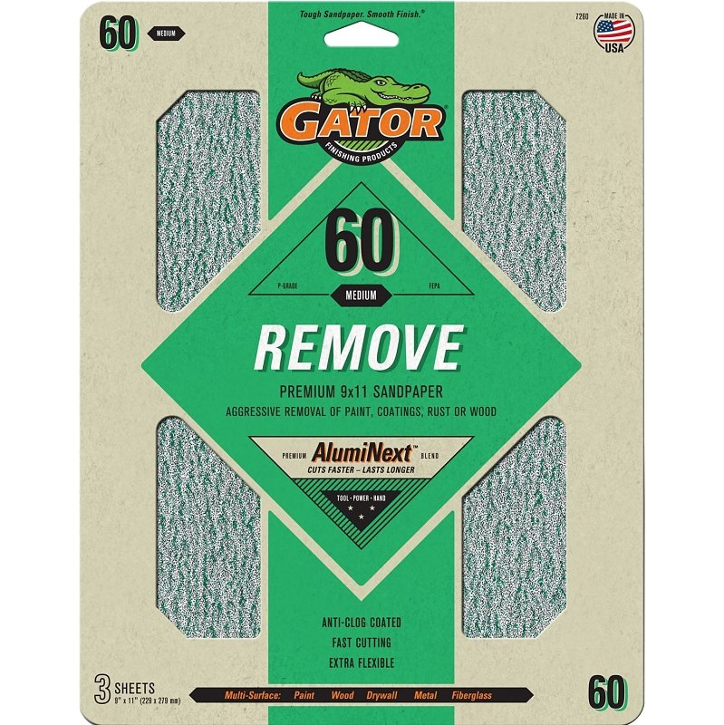 SANDPAPER AL OX 9X11IN 60 3PK 