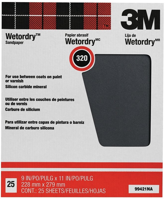 SANDPAPER WET/DRY 9X11IN 320A 