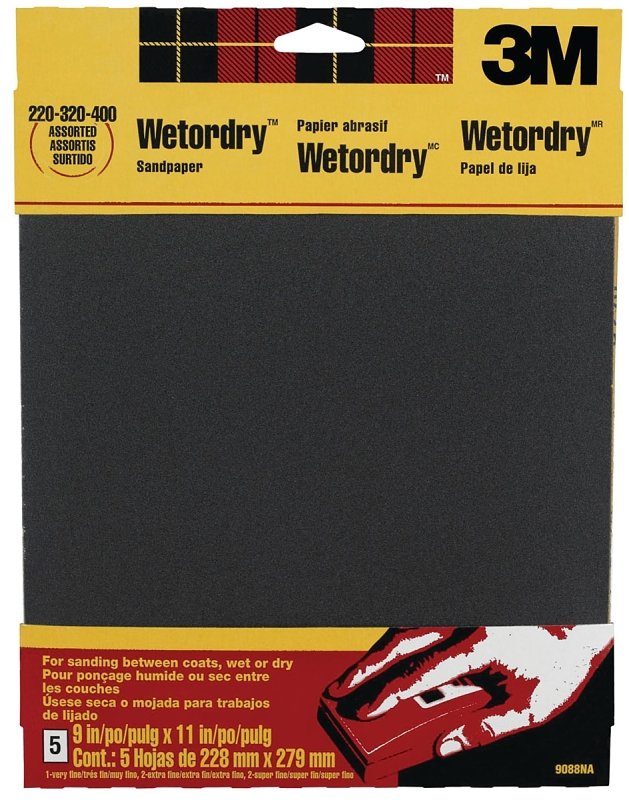 SANDPAPER WET/DRY 9X11IN ASST 