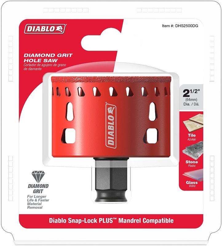 SAW HOLE DIAMOND GRIT 2-1/2IN 