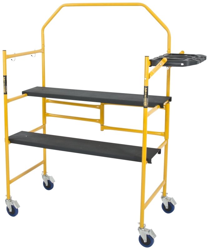 SCAFFOLD W/4FT WHL SHLF/GRDRL 