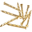 SCREW NAIL BRASS 1-1/4IN PK12 