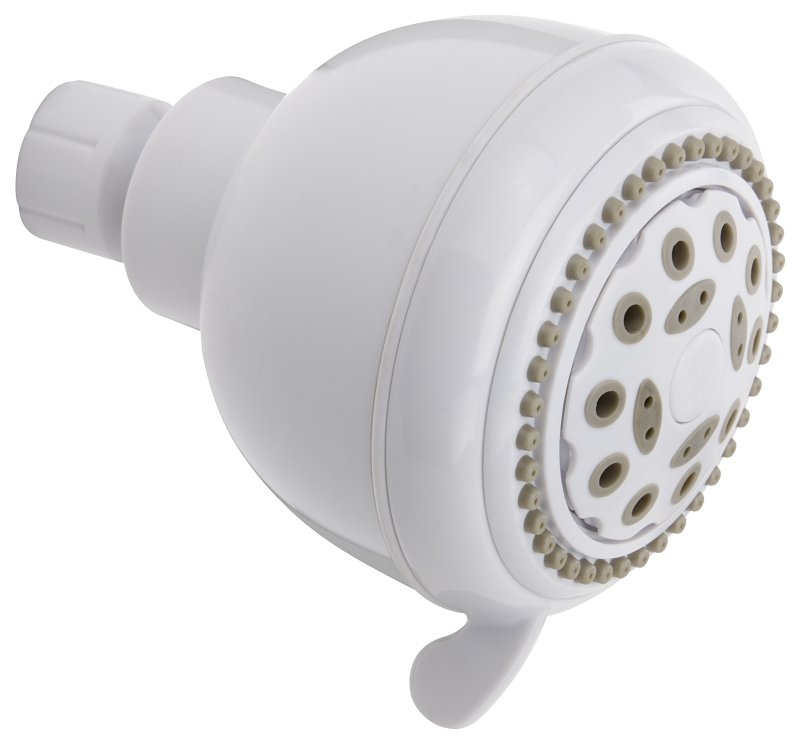 SHOWER HEAD 5FNC WHT 3.35IN   