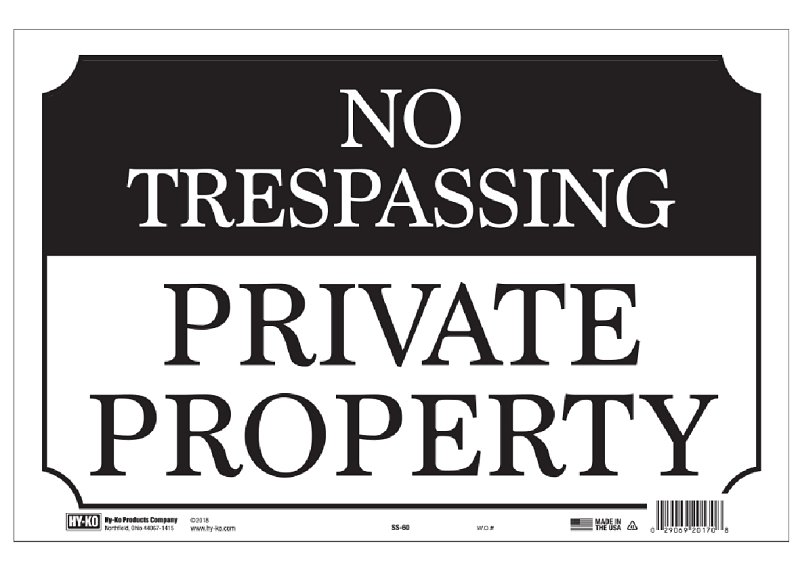 SIGN AL NO TRSPSNG B/W 9.25X14