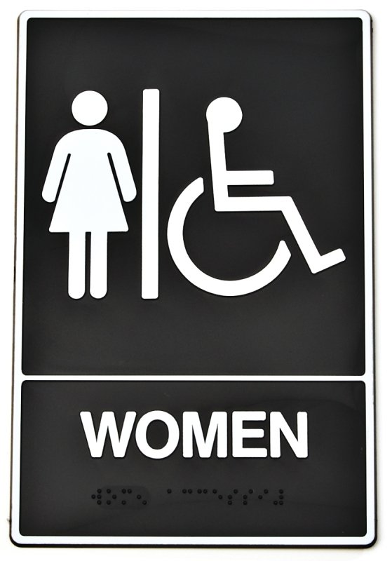 SIGN BRAILLE WMN HANDCAP 6X9IN