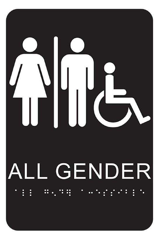 SIGN BRALLE ALL GENDER 6INX9IN