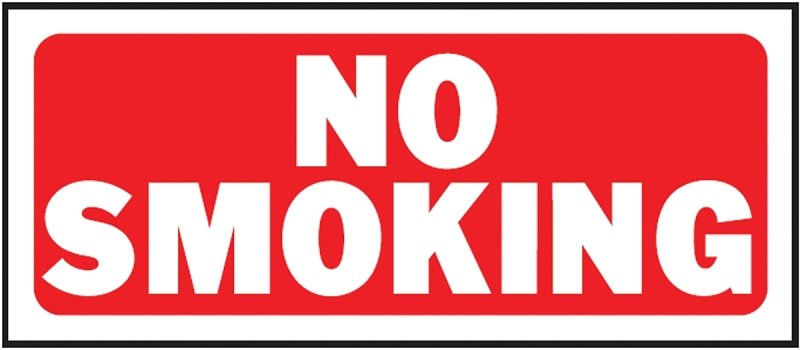 SIGN NO SMOKING 6X14IN PLASTIC
