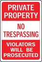 SIGN PRIVATE PROPERTY NO TRES 
