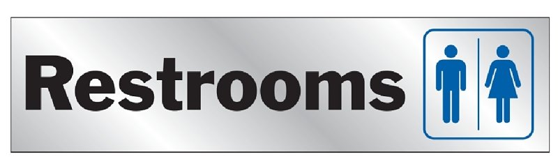 SIGN VINYL RESTROOMS 2INX8IN  