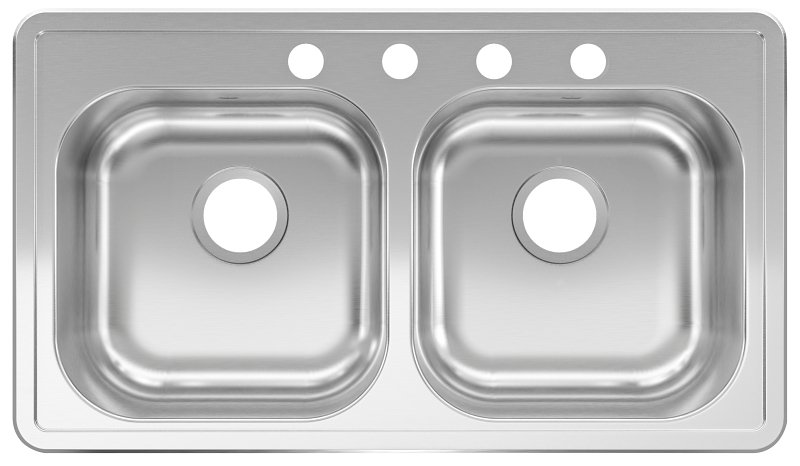 SINK DOUBLE BOWL SS 33X19IN   
