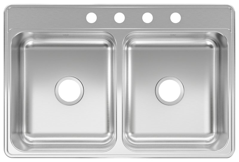 SINK DOUBLE BOWL SS 33X22X6IN 