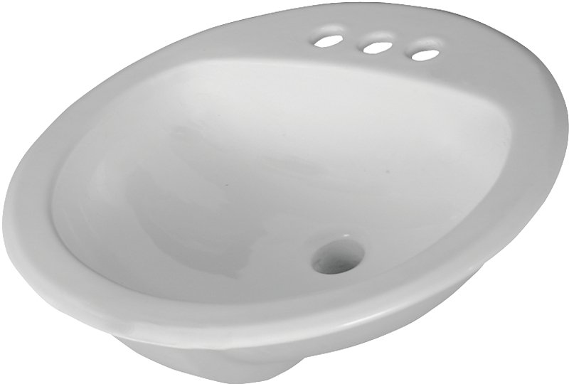 SINK LAV ROUND DROP-IN WHITE  