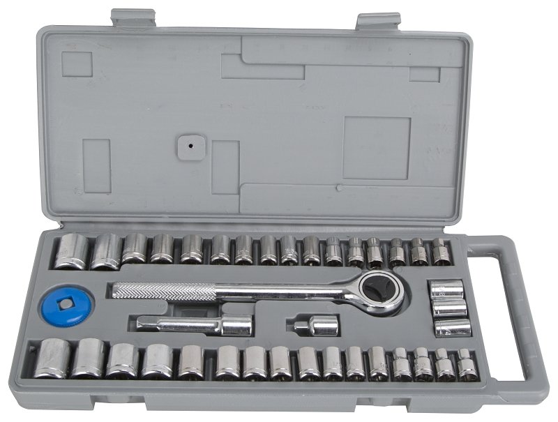 SKT SET 40PC 1/4&3/8DR SAE/MET