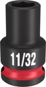 SOCKET 6 POINT STD 3/8X11/32IN