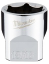 SOCKET 6-PT CHROME 3/8X13/16IN