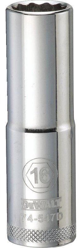SOCKET DEEP 1/2DRIVE 12PT 16MM