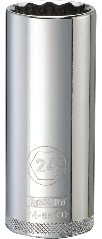 SOCKET DEEP 1/2DRIVE 12PT 24MM
