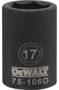 SOCKET IMPACT 1/2DR 6PT 17MM  