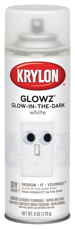 SPRAY PAINT GLOW-N-DARK WH 6OZ