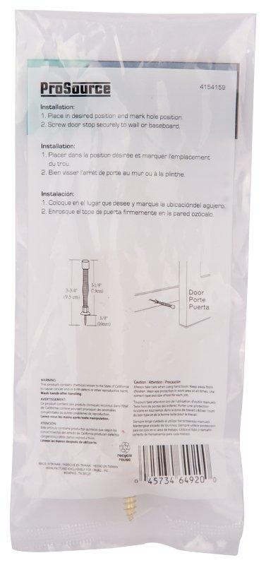 SPRING DOOR STOP POL BRS      