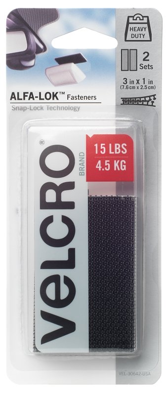 STRIP FASTENER BLACK 2CT 3X1IN