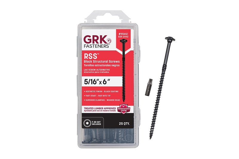 STRUCTURAL SCREW BLK 5/16X6IN 