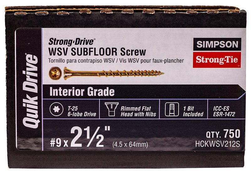 SUBFLOOR SCREW YZN NO9X2-1/2IN