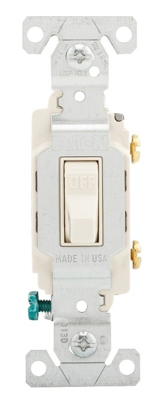 SWITCH TOGGLE LT ALMOND 20A   