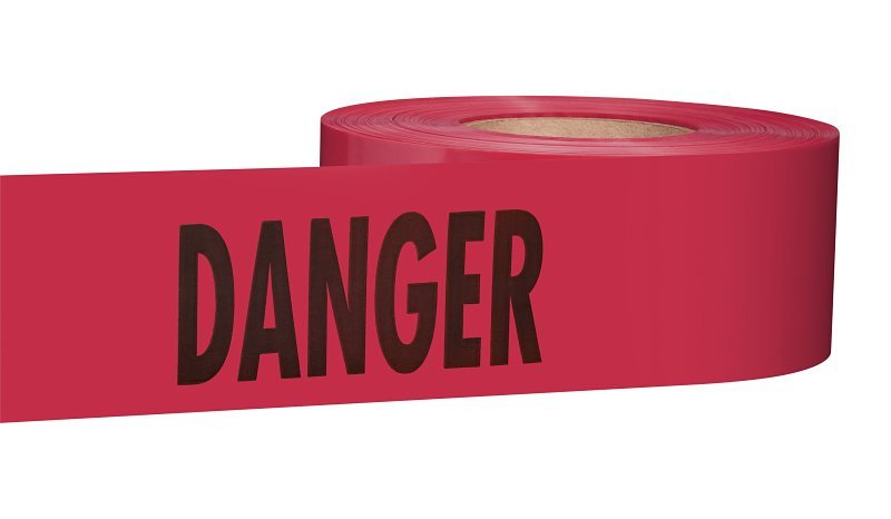 TAPE BARR DANGER RD 3INX1000FT