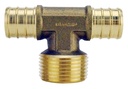 TEE BRASS PEX BARB X MPT 3/4IN