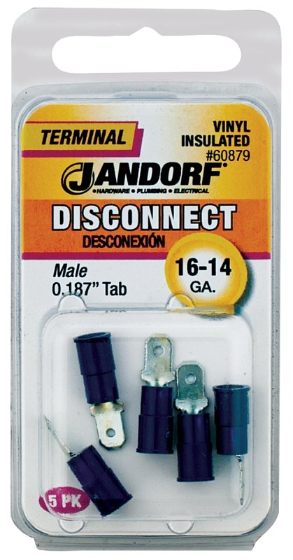 TERM DISC MALE VNYL INS .187TB