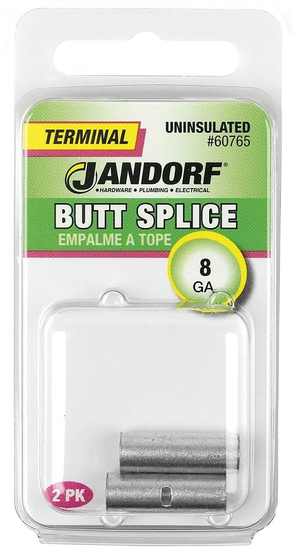 TERMINAL BUTT SPLC 8 UNINS 2PK