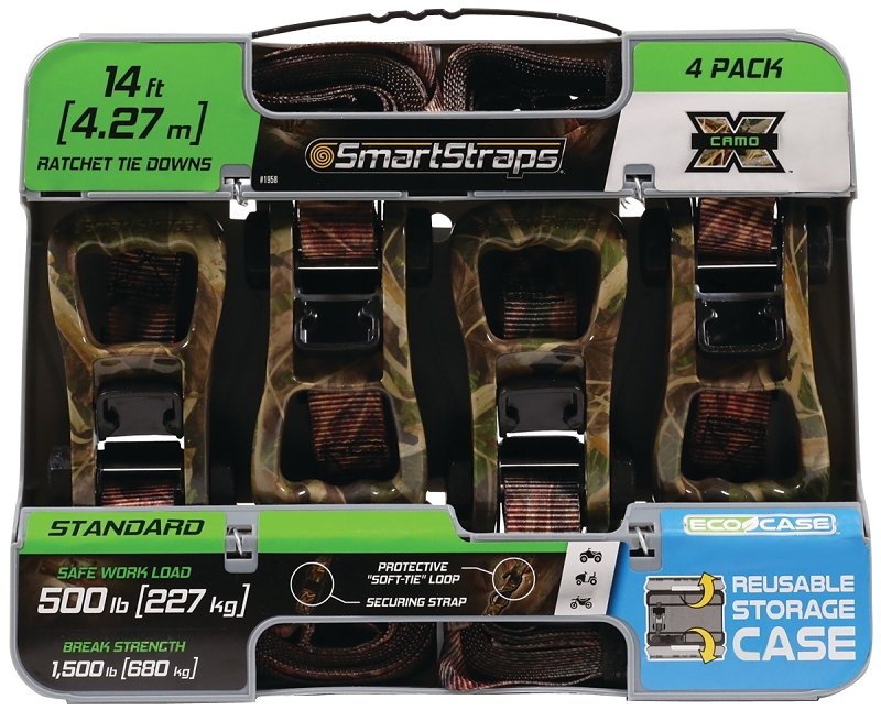 TIE DOWN 14FT 1500LB CAMO 4PK 
