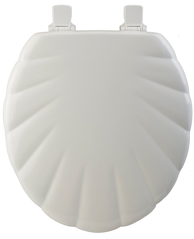 TOILET SEAT RND WOOD SHELL WHT