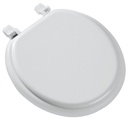 TOILET SEAT RND WOOD WHITE    