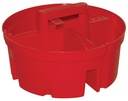 TRAY STACKBLE PLSTC W/HNDL RED
