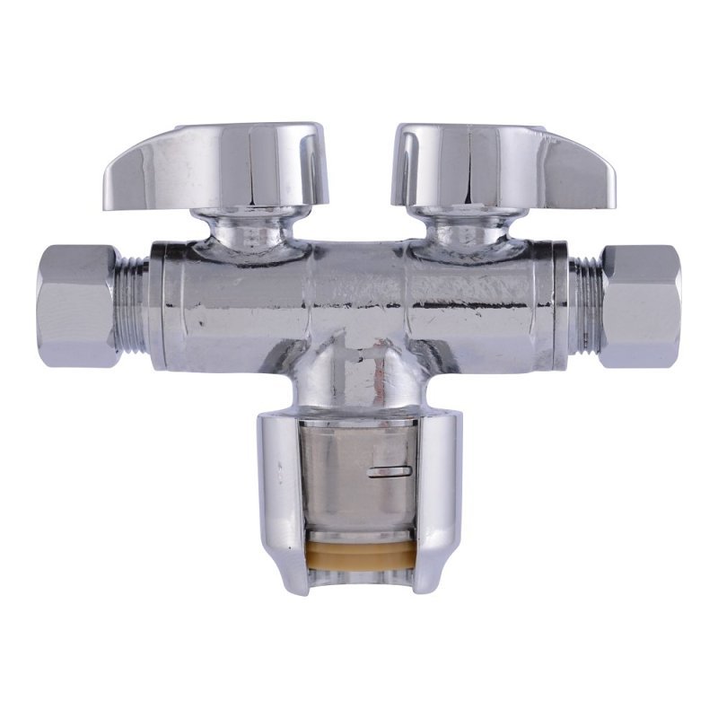 VALVE STOP DUAL 1/2PTCX3/8COMP