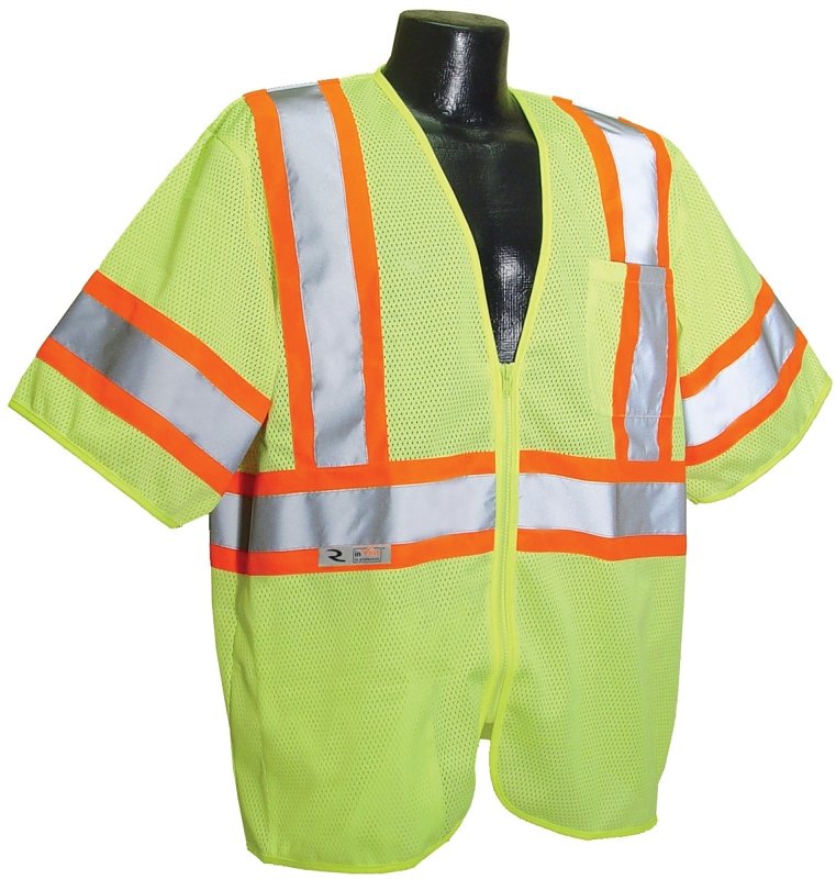 VEST ECONO CLASS 3 MESH GRN LG
