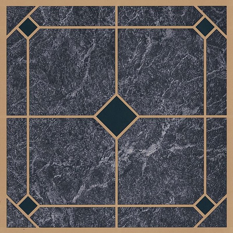 VINYL FLOOR TILE BLUE/GOLD    